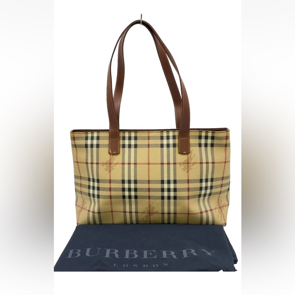 Burberry Handbags - Auth Burberry Beige Nova Red Check Tote Bag Nylon and Burberry dust bag